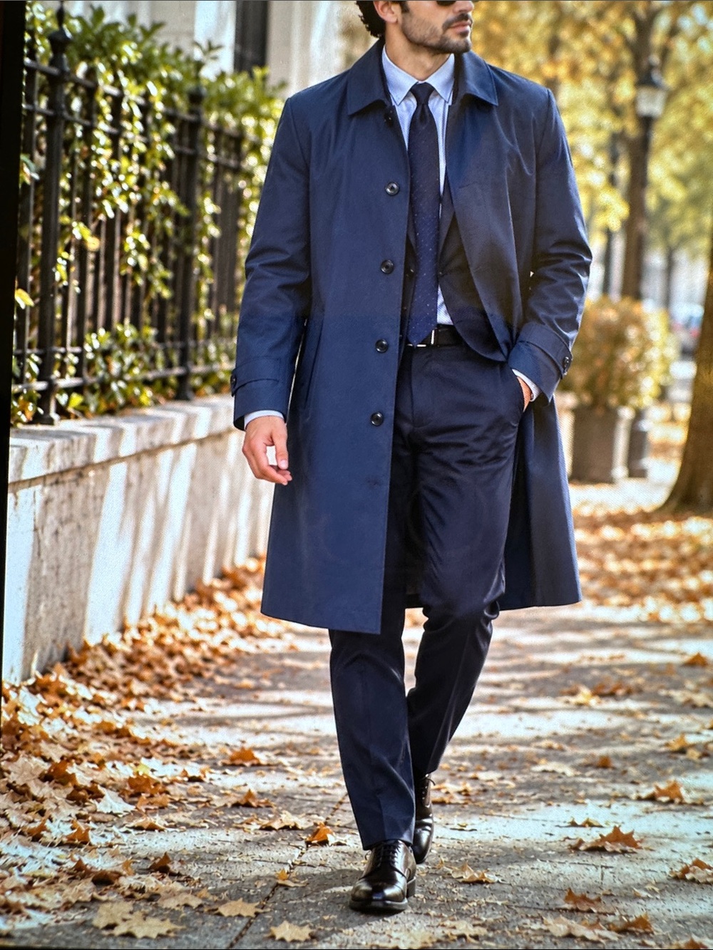 Aquascutum London vintage royal warrant tailoreNavy Single-Breasted Trench Coat